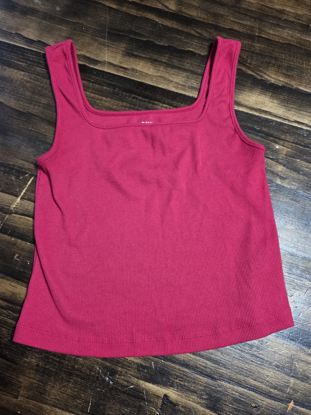 Old Navy Ribbed Square Neck Tank Top - Fuchsia Pink